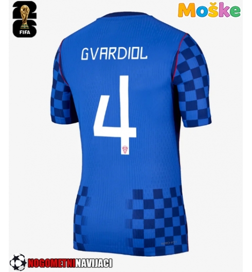 Moške Nogometnih dresov Hrvaška Josko Gvardiol #4 Gostujoči SP 2026 Kratki rokavi Moške Nogometnih dresov Hrvaška Josko Gvardiol #4 Gostujoči SP 2026 Kratki rokavi